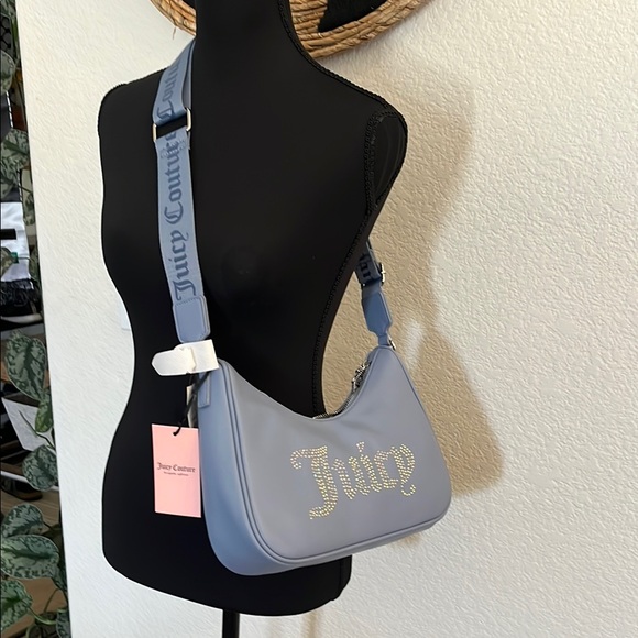 Juicy Couture Handbags - Juicy Couture Blue Crescent Shoulder Bag with Gem Logo💎